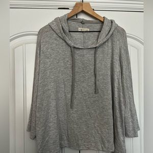 Soft grey cropped lightweight hoodie